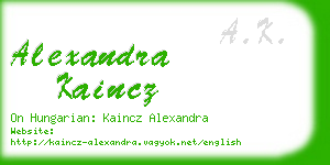 alexandra kaincz business card